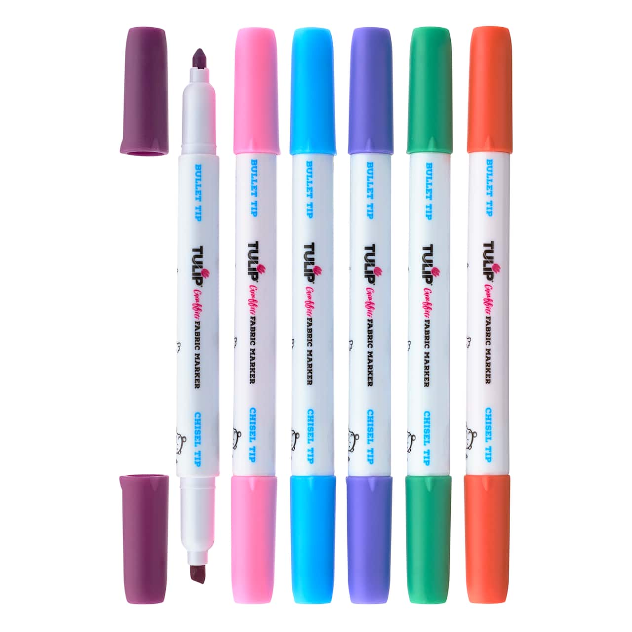 12 Packs: 6 ct. (72 total) Tulip® Graffiti Fabric Markers™ Bright
